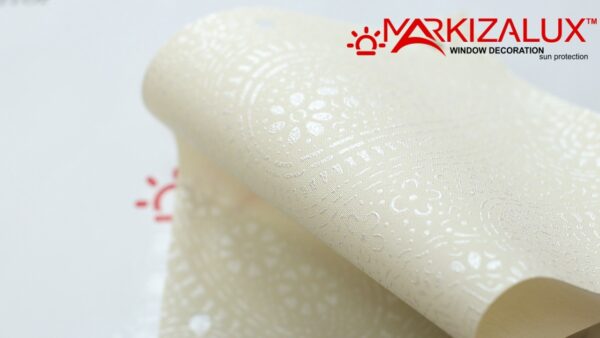 Рулонная штора с дамасским рисунком Багдад металлик бежевый