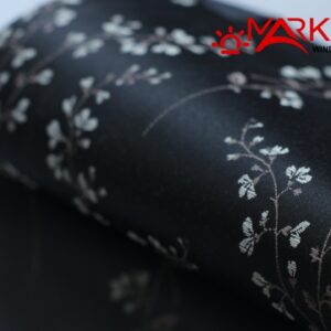 Рулонная штора блэкаут с рисунком "Натуаль" чёрный